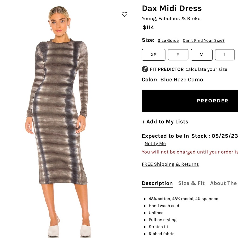 Young fabulous and Broke tie dye dress - Picture 1 of 6